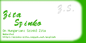 zita szinko business card